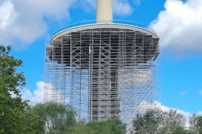 Refurbishing the highest water tower in the world